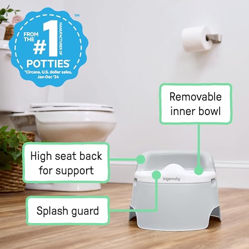 image for Ingenuity Full Comfort Toddler Potty Training Toilet, High Back & Seat