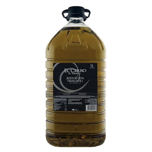 Aceite de Oliva Virgen Extra EL CERRO EL VIENTO AOVE | PET Garrafa Transparente | Asa Negra 5L