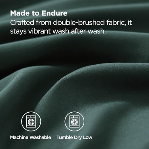 Image of Bedsure Queen Pillow Cases Set of 2 - Forest Green Brushed Microfiber Pillowcase 2 Pack, Super Soft and Cozy Pillow Case Covers with Envelope Closure for Kids, Wrinkle, Fade Resistant, 20x30 Inches