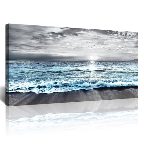 Lapremoly Black And White Beach Wall Painting - Canvas Wall