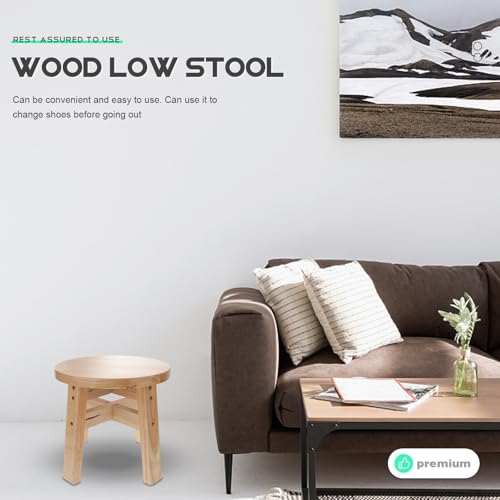 Tabouret à chaussures en bois rond léger de hauteur 25 cm