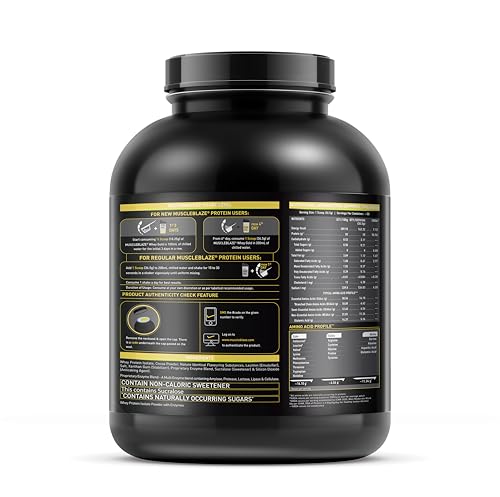 Image of MuscleBlaze Whey Gold, 100% Whey Protein Isolate, Labdoor USA Certified, 30g Whey Protein Per Scoop (Mocha Cappuccino, 2kg / 4.4lb)