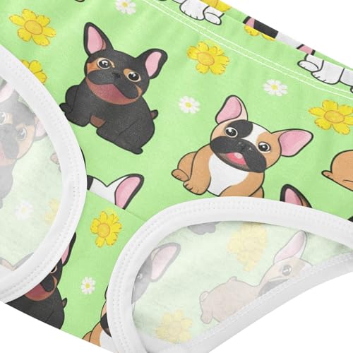 Cute Cartoon French Bulldogs Green Girls Underwear Toddlers 2t Cotton Panties Little Girl Stylish Kids Briefs Undies4