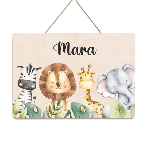 Holzura Namensschild Kinderzimmer Personalisierte Geschenke Baby Zimmer, Namensschilder für das Kinderzimmer Deko, Türschild personalisiert mit Namen, Türschild Kinderzimmer