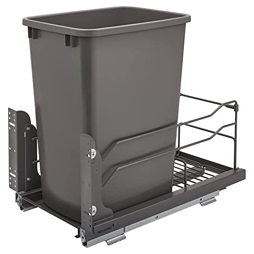 Image of Rev-A-Shelf Single Pullout Trash Can w /Soft-Close Slides, 11.5 inch Min Opening