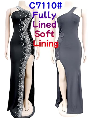 Image of Figdaw High Slit Sexy Evening Gowns Long Prom Dress for Women Formal Elegant