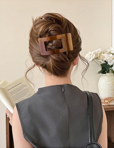 4 piezas de pinzas planas para cabello, clip grande de fuerte sujeción para cabello grueso y fino, pinzas antideslizantes y brillantes tipo pico de pato para estilizado diario miniatura 5