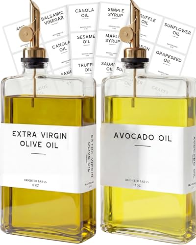 Glass Olive Oil Dispenser Bottle for Kitchen by...