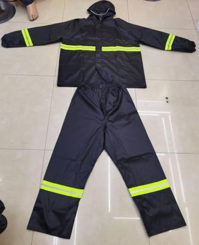 Capa De Chuva Motoqueiro Com Faixas Refletivas Tamanho G Azul Conjunto Calça e Capa de Chuva Com Cap