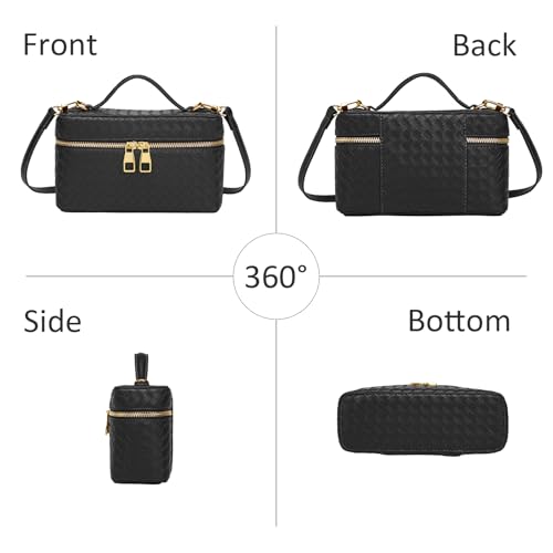 Image of Trendy Shoulder Bags for Women Mini L19 Square Box Satchel Bag Cute PU Leather Crossbody Purse with Adjustable Strap