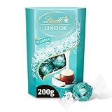 Lindt - Cornet LINDOR - Chocolat à la Coco - Cœur Fondant, 200g