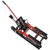 Motorrad Hebebühne Hydraulische Motorradheber Hebebühne ATV für Garagenbahn mit Plattform Hochfeste rutschfeste Unterlage Stahlstütze 680KG Schwarz und Rot