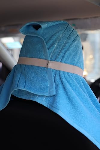 Image of ROMAN HOME 100% Superfine Cotton Solid Large Luxury Office Chair Towel with Tie Knot 450 GSM - (Pack of 1) Original Product AS PER Picture Shown (1, car Sky Blue, Medium)