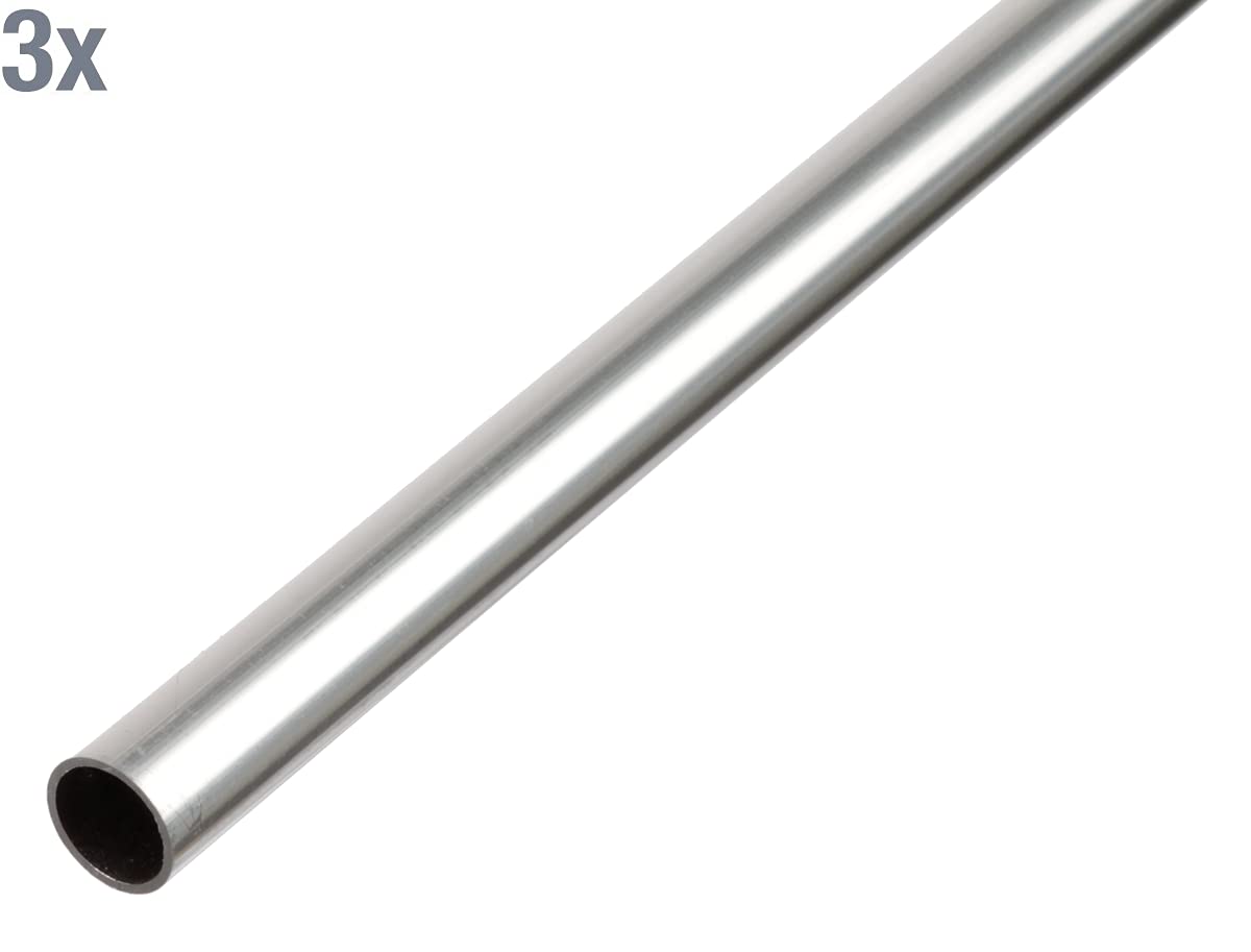 GAH-Alberts 497835 472597 rura okrągła | aluminium, naturalne | 1000 x 25 x 1,5 mm | zestaw 3 sztuk