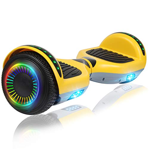 Felimoda 6.5 Inch Hoverboard w/Bluetooth Speaker (Yellow-Gray)