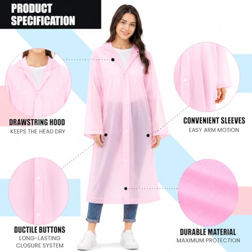 Image of Raincoat for Men & Women | Reusable Hooded Rain Wear | Lightweight 140 GSM Rain Coat with Snap Buttons | Full Length Unisex Rain Coat for Travel, Bike Riding & Monsoon