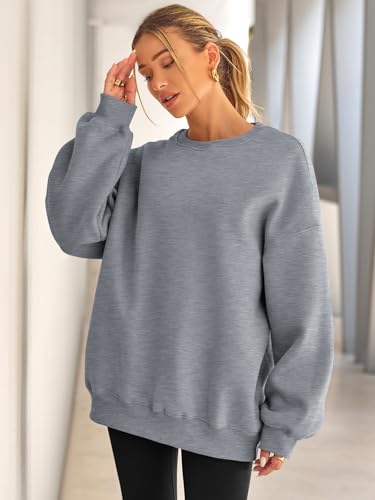 Image of EFAN Womens Oversized Sweatshirt Crewneck Sweater Casual Fall Outfits 2026 | Fleece Lined Stretchy Hoodies Basic Comfort Clothes Loose Maternity Workout Gym Lounge Wear Winter Airport Fashion