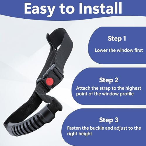 Image of 2 PCS Car Adjustable Grab Handles, Car Handle Strap Assist for Elderly