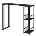 Produktbild Lestarain Bartresen 1xBartisch Stehtisch Bistrotisch Tresentischmit Ablageflächen, Küchentisch aus Metall und MDF, 120x50x105cm(BxTxH) Schwarz
