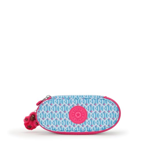 Kipling Caneta feminina Duobox estampada com zíper médio, acessórios de organização, materiais de arte, maquiagem, organizador de viagem, Dreamy Geo C, 7.75''L x 2.75''H x 3.25''D