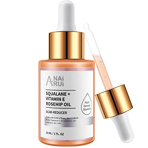 ANAiRUi Reductor Cicatrices Escualeno + Crema Hidratante Aceite Rosa Mosqueta Vitamina Hidrata Cara, Reduce Cicatrices, Estrías, Arrugas para Piel Suave y Elástica, 1 Fl. Oz Cover