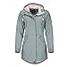 Produktbild Dry Fashion Damen Regenmantel Malmö - Frauen Regenjacke Jacke mit Kapuze Lang Winddicht Wasserdicht Gefüttert mit Teddyfleece in Pastellblau Größe 52