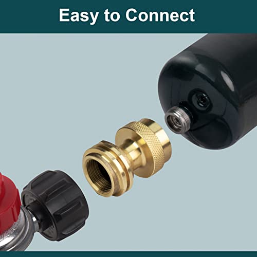 Gaspro 1Lb Propane Tank Adapter, 20Lb To 1Lb Converter, Hook Up Small Propane Tanks When 20Lb Ran Out, Solid Brass #TOP4