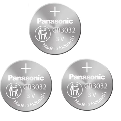 Pila CR3032 Panasonic de litio tipo botón 3V resistente pack de tres celdas de repuesto