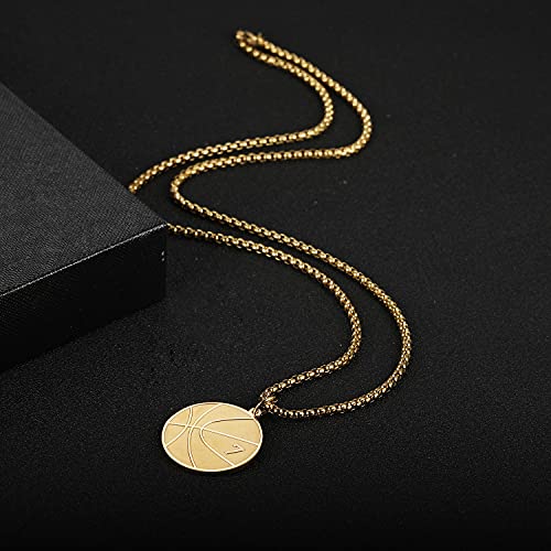Susook Basketball Number Necklace for Boys Gold Stainless Steel Basketball Pendant Sport Jewelry Gifts for Men4