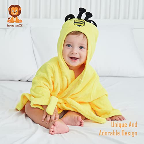 Sunny-zzzZZ-2-Pack-Unisex-Baby-Plush-Animal-Face-Robe-for-0-9-Months-Baby-Essentials-Registry-Gifts
