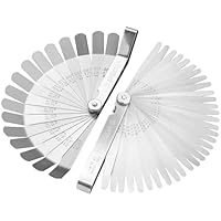 Spurtar Fühlerlehre Satz, 32 Konische Klingen und 16 Versetzte Klingen Fühlerlehre Satz Edelstahl Metrisch/Imperial für Zündkerze, Ventil, Kolben, Gitarre