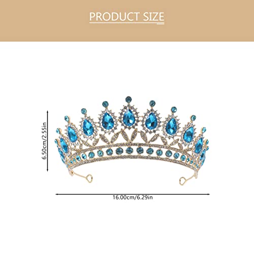 Tiaras de princesa de alta joyería con diamantes de imitación azul 2