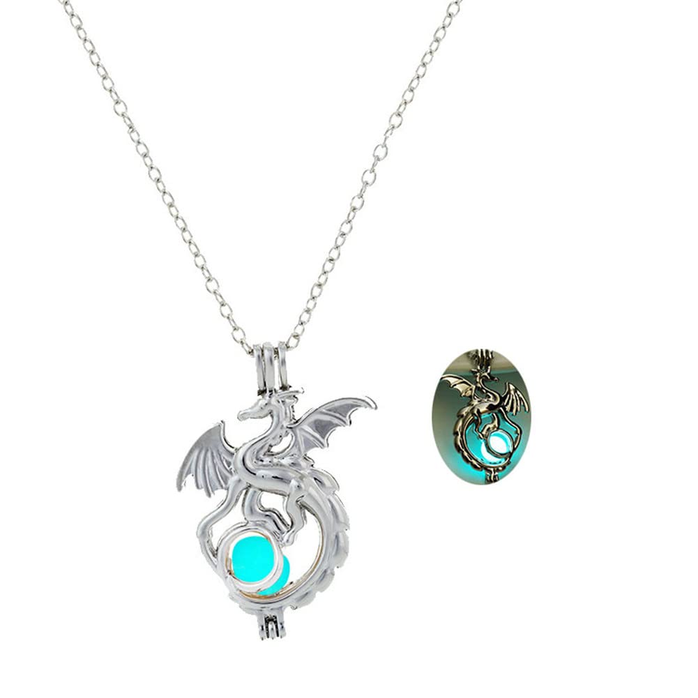 Hifunny Luminous Dragon Necklace Retro Glowing Animal Flying Dragon Pendant Necklace for Women Men Simple Halloween Jewelry - Review, Price and Buying Guide