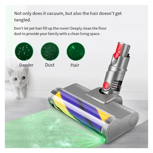 Tête de brosse douce LED verte compatible Dyson V10 Slim V12, éliminez la poussière cachée du sol