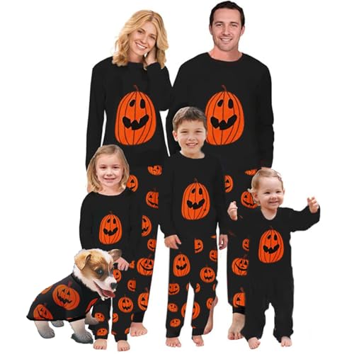 Family Matching Halloween Pajamas - Pumpkin Pjs Set - Holiday Jammies Sleepwear