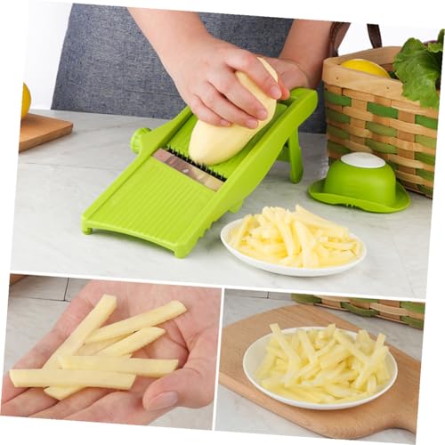 Cortador y rallador manual de papas y verduras verde miniatura 5