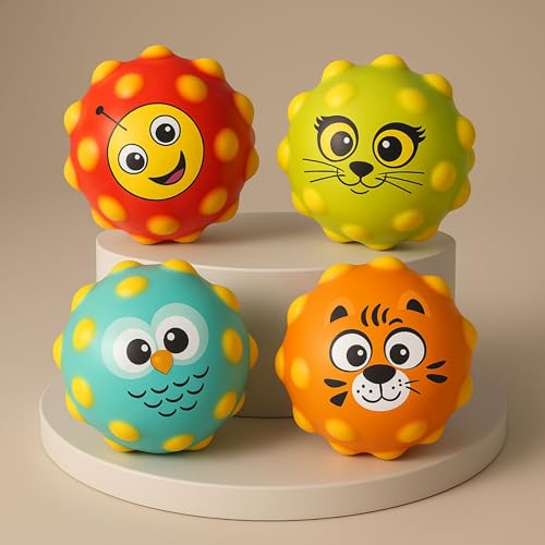 Image of Graphene Bouncing Moon Ball Soft Rubber 3D Pop Cartoon Animal Printed Space High Jumping Bubble Moon Ball for Kids Adults Pets Space Galaxy Bouncy Balls Toys (Pack of 1) Multicolour