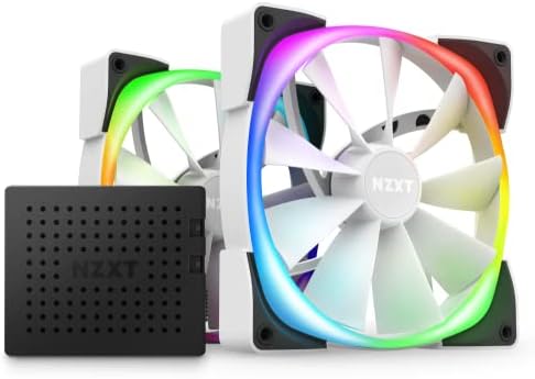 NZXT AER RGB 2-120mm - HF-28120-BW - Advanced Lighting Customizations - Winglet Tips - Fluid Dynamic Bearing - LED RGB PWM Fan - Single (Lighting Controller REQUIRED & NOT INCLUDED) - White