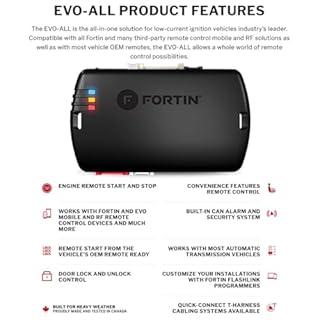 Fortin EVO-CHRT5 Stand-Alone Add-On Remote Start Car Starter System For Triangle Metal Key Vehicles - Black - 1 Unit - Remote Control - Compatible With Passenger Car, Truck, SUV, Jeep