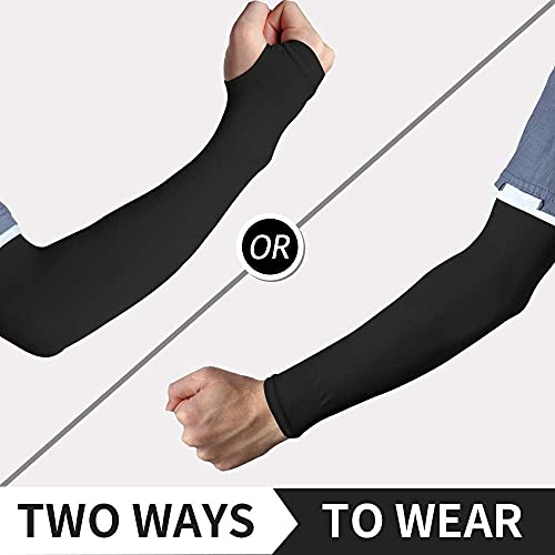 Image of MIZUNA Sun Protection Arm Sleeves Hand gloves For Men & Women,Thumb Holes UPF 50 Arm Cover for Biking,Cricket,Cycling, Golf, Outdoor Sports