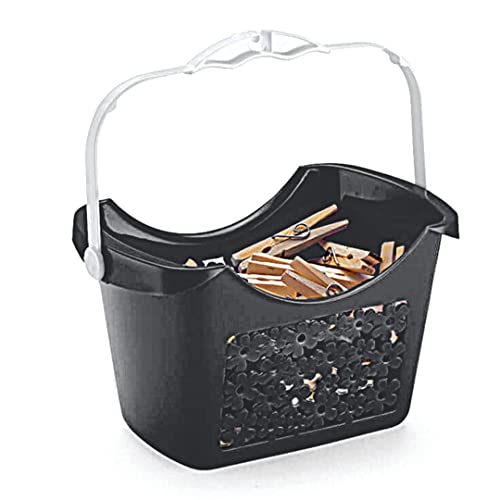 CESTINHO DE PRENDEDOR FLORAL PRETO