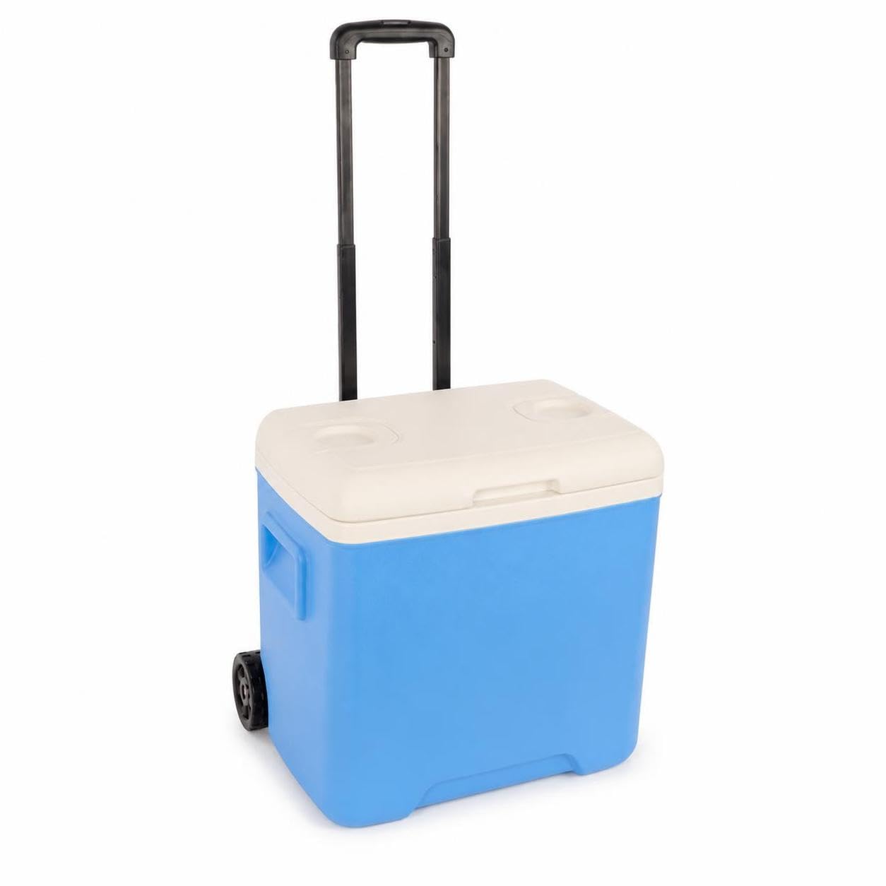 Glacière 30 L à roulettes, Bleu avec Porte-gobelet