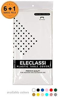 White 7 Pack Premium Disposable Plastic Table Cover 54 x 108 Inch –
