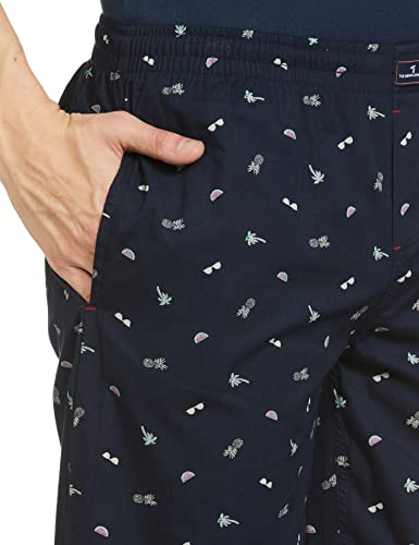 Image of The Indian Garage Co Men's Slim Fit Mid Rise Graphic Print Casual Lounge Pants