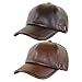 CNAFGBGG 1PC Leather Baseball Cap, Soft Comfortable Adjustable PU Baseball Cap, Vintage Biker Hat for Men, Women, Dark Coffee.