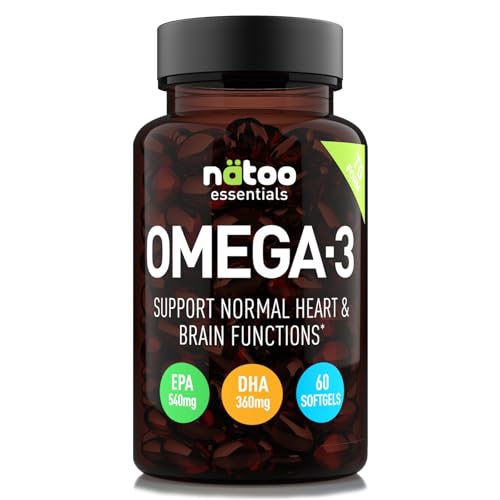 Nätoo Omega 3-60 Softgel - Olio Di Pesce Concentrato E Purificato, Epa E Dha Contribuiscono Alla Normale Funzione Cardiaca - Il Dha Contribuisce Al Ma