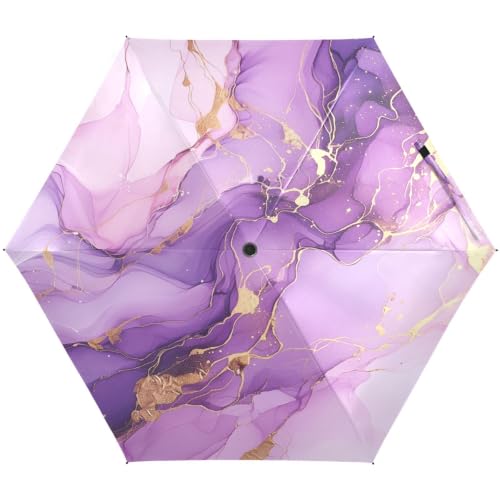 Petit parapluie pliant léger violet marbre fini les sacs lourds sous la pluie