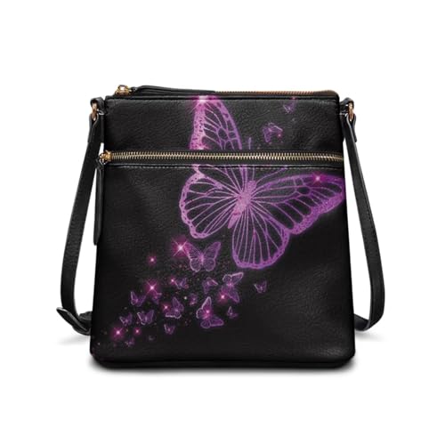 Image of Leather Purses for Women, Leather Hobo Bags for Women Travel Sling Purse Triple Zippered Pockets Shoulder Bag