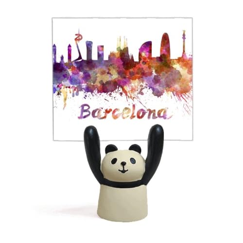 Porte-mémo Barcelone Espagne déco panda cartoon support note aquarelle