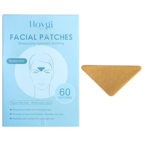 TMZELOA 60 Patch Antirughe Fronte Cerotto Rughe Glabella in Idrogel con Acido Ialuronico, Cerotti Antirughe Viso Idratanti per Cura Notte Antiage e Pelle Sensibile